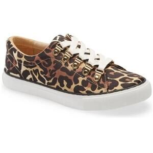 Lilly Pulitzer Lux Hallie Leopard Animal Print Metallic Sneakers Women 6.5 M